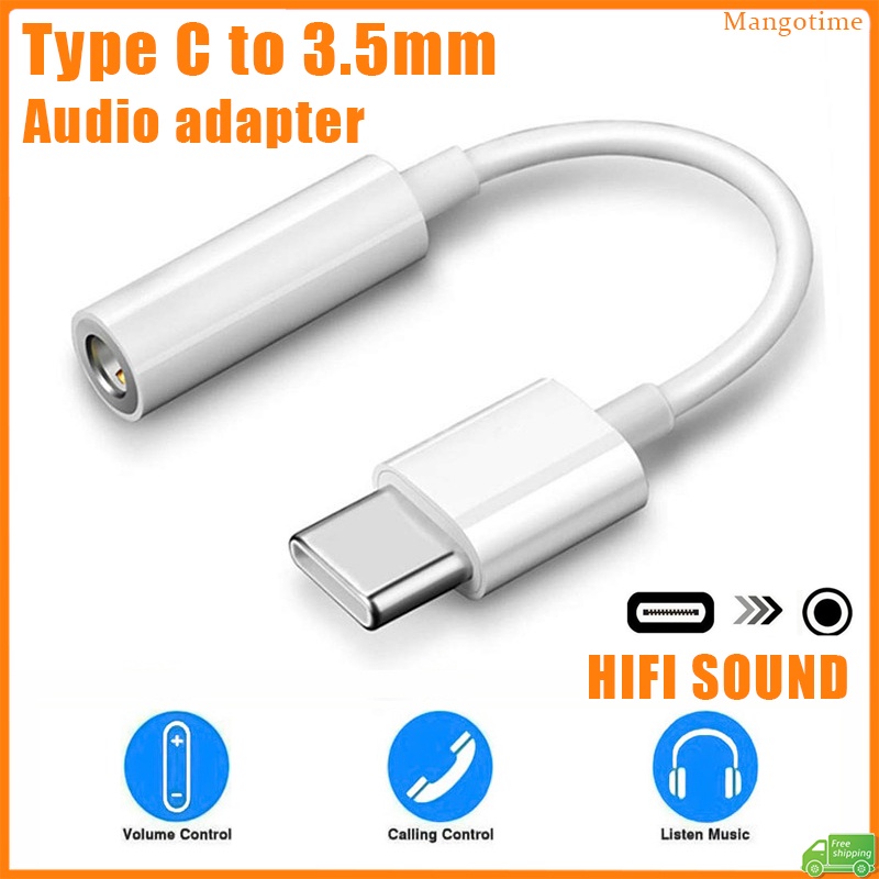 Fast ShipHD Sound Type C ถึง 3.5 มม.แจ็คอะแดปเตอร์เสียง Aux ถึง USB C Converter การควบคุมสายไฟการโทรด้วยเสียงสําหรับสายหูฟัง
