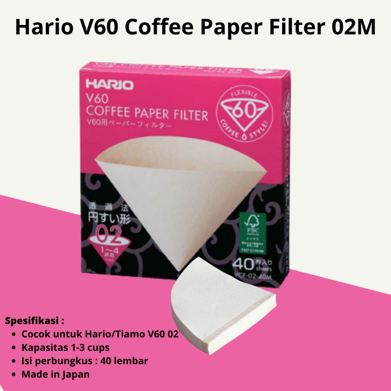 HARIO V60 COFFEE PAPER FILTER 02 COFFEE FILTER COFFEE DRIPPER