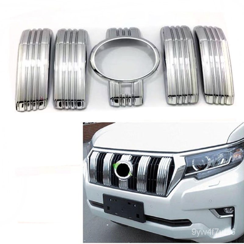 Abs Chrome Front Grille Grill Net Cover Trim For Toyota Land Cruiser Prado Fj