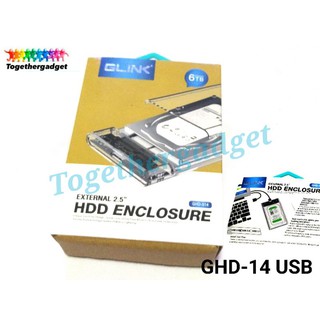 GLINK GHD-014 USB External2.5" HDD Enclosure กล่องใสสำหรับใส่Harddisk 2.5"