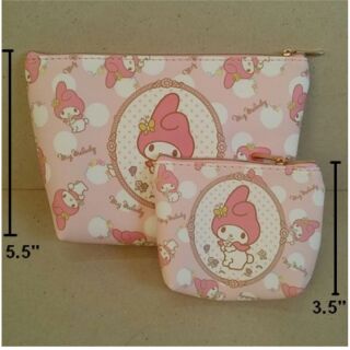 กระเป๋าแม่ลูก กระเป๋าเครื่องสำอาง + กระเป๋าใส่เหรียญ ลาย มายเมโลดี้ mymelody