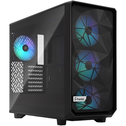 Fractal Design Meshify 2 Lite RGB Mid Tower Case fits E-ATX with TG Light Tint Black (FD-C-MEL2A-05)