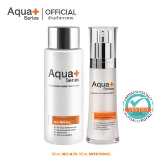 [AQUA9 ลด 130.-] AquaPlus Radiance-Intensive Essence 30 ml. &amp; Soothing-Purifying Toner 50 ml. เอสเซนส์ และโทนเนอร์