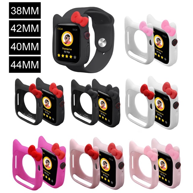 Hello Watch Watchbands Silicone Soft Case For iWatch Series 1 2 3 4 Cover For Apple Watch 38mm 42m40mm 44mm Cute Kitty