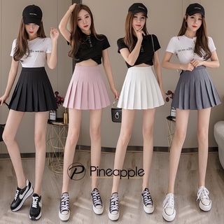 กระโปรงมินิทรงเอจีบ กระโปรงเทนนิสสีพื้น มีซับใน Solid color pleated skirt 0323