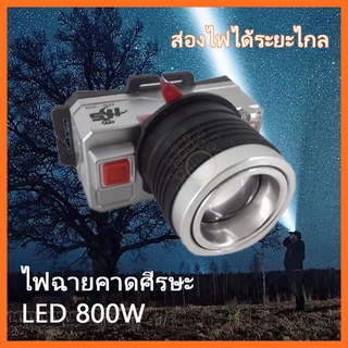 ไฟฉายคาดศีรษะ LED 800 วัตต์ แบบกล้องถ่ายรูป  ( รุ่น HS-20) กันน้ำ เปลี่ยนไฟ 3 สี ใช้งานลุยฝนได้เลย ถ่านและสายชาร์จ