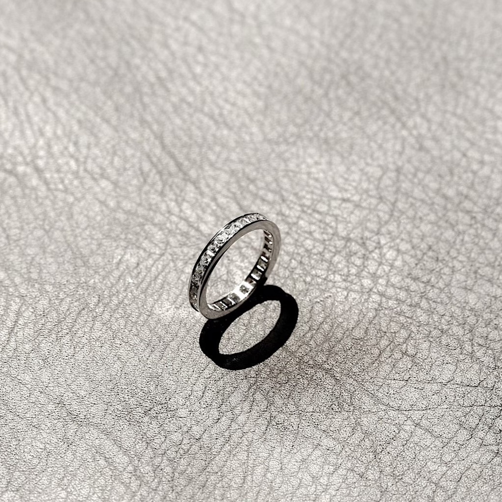 SWAN خاتم فضة Princess Cut Channel بزركون — صورة 3