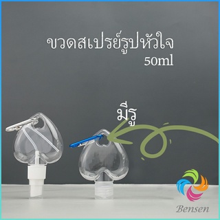 Bensen ขวดสเปรย์รูปหัวใจ พร้อมตะขอเกียว สะดวกพกพา  Heart shaped spray bottle