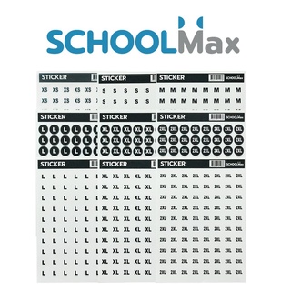 School Max สติกเกอร์ไซส์บอกขนาด พื้นขาว / พื้นใส / พื้นดำ บรรจุ 1 แผ่น