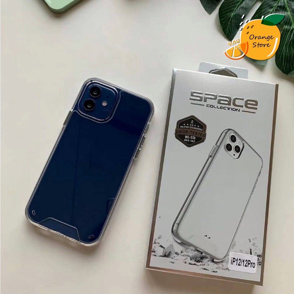 (พร้อมส่ง) เคสสำหรับไอโฟน Space ใสหลังแข็งปุ่มสีเงิน 6 6+ 7/8 7+/8+ X/XS XR XSMax 11 11Pro 11ProMax 12 12Mini 12Pro 12PM