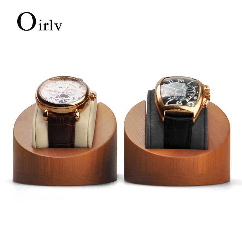 Oirlv ขาตั้งโชว์นาฬิกาข้อมือ แบบไม้ หนัง PU พร้อมหมอน 1 ช่อง สําหรับจัดระเบียบนาฬิกาข้อมือ SM141 PU058 PU090