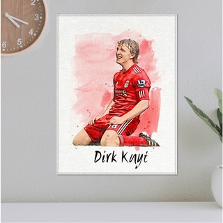 โปสเตอร์ ผ้าแคนวาส Dirk Kuyt Liverpool เดิร์ก เคาท์ ตำนาน นักเตะ ลิเวอร์พูล ภาพวาด ศิลปะ นักบอล นักฟุตบอล