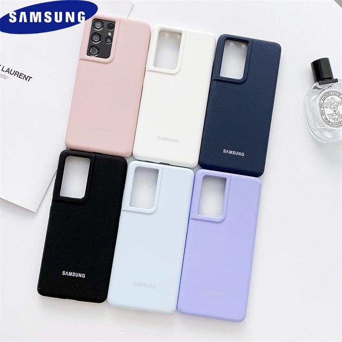 Samsung Galaxy S21 Ultra Plus 5G Case Silky Silicone Cover Full Protective Mobile Phone Shell พร้อมก