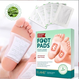 พร้อมส่ง FOOT PADS NATURAL DETOX 10 ชิ้น แผ่นแปะเท้า ดูดซับสารพิษ ช่วยให้หลับสบายและผ่อนคลาย สารสกัดจากธรรมชาติ100%