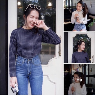 Pichchaploy ➰ เสื้อผู้หญิงแขนยาวสไตล์ minimal ดีไซน์กระดุมเฉียง