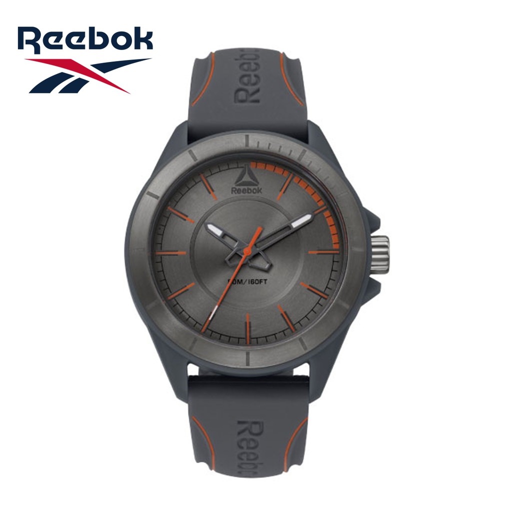 Reebok Watch รุ่น RD-MAK-G2-PAIA-A4 นาฬิกาข้อมือสายซิลิโคนเทา ส้ม