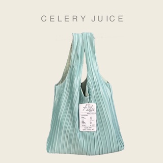 Wyllabrand กระเป๋าผ้าพลีท Celery juice