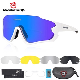 Queshark แว่นตากันแดด เลนส์โพลาไรซ์ 100% Uv400 Hd 5 เลนส์ สําหรับขี่จักรยาน Qe45