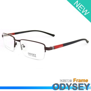 Odysey แว่นตา รุ่น 8170 C-5 สีแดง กรอบเซาะร่อง ขาสปริง วัสดุ สแตนเลส สตีล (สำหรับตัดเลนส์) กรอบแว่นตา Eyeglasses