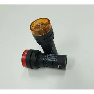 ไฟเตือนแฟลช LED ไฟแสดงสถานะสัญญาณ Buzzer AD22-22 SM 220V. 24V.