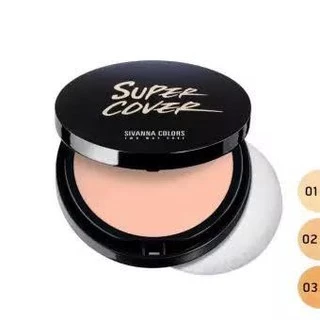 HF201 แป้งพัฟผสมรองพื้น Sivanna Colors Super Cover Two Way Cake Powder ปกปิด คุมมัน 10g