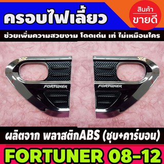 ครอบไฟเลี้ยว โครเมี่ยม+คาร์บอน Toyota Fortuner 2008-2012 (le-lone)