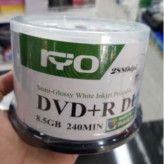 RYO DVD+R DL 8.5GB (Pack 50) 8X WHITE Semi-Glossy Inkjet Printable