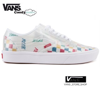 VANS COMFYCUSH SLIP SKOOL VANS BLOCK MULTI CHECKER SNEAKERS สินค้ามีประกันแท้