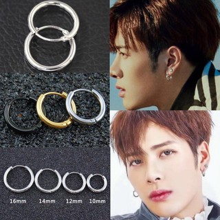 ✅ จิวหูแบบห่วง ต่างหูห่วงสแตนเลส ต่างหูผู้ชาย แบบ jackson wang got7 หน้า 2.5 มิล ก้านรูหู 1 มิล สำหรับใส่รูหูปกติ