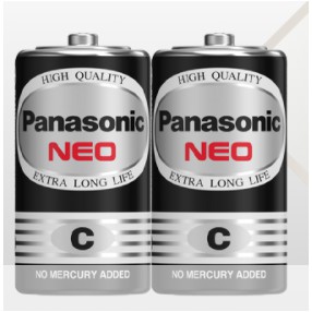 ถ่านไฟฉาย Battery Carbon Zink Neo สีดำ size"C" Panasonicแท้ กล่องละ24ก้อน
