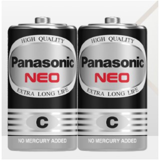 ถ่าน Battery Panasonicแท้  Neo สีดำ size"C" กล่องละ24ก้อน