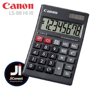 เครื่องคิดเลข Canon LS-88Hi III  จอแสดงผล LCD ขนาดใหญ่พิเศษ แสดงตัวเลข 8 หลัก  ออกแบบจอให้ลาดเอียง เพื่อองศาที่พอดี