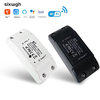 SIXWGH Wifi smart switch สวิตช์ไร้สาย WiFi สวิตช์อัจฉริยะ สวิตช์จับเวลา DIY สวิตช์จับเวลาสวิตช์อัจฉริยะ APP มือถือสวิตช์ควบคุมระยะไกล Alexa Google Home Voice