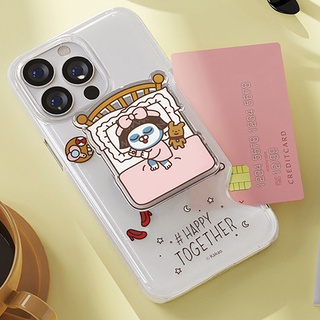 เคสโทรศัพท์มือถืออีพ็อกซี่ ลาย Kakao Friends Happy Together สไตล์เกาหลี สําหรับ iPhone 13 12 Pro Pro Max mini