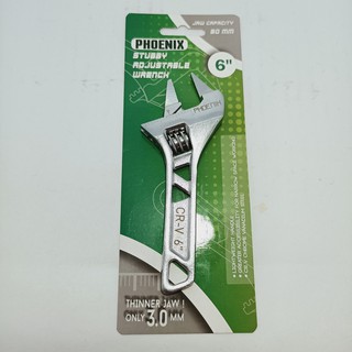 กุญแจเลื่อนปากกว้าง 6 นิ้ว (บาง) PHOENIX ประแจเลื่อนปากกว้างบาง STUBBY ADJUSTABLE WRENCH