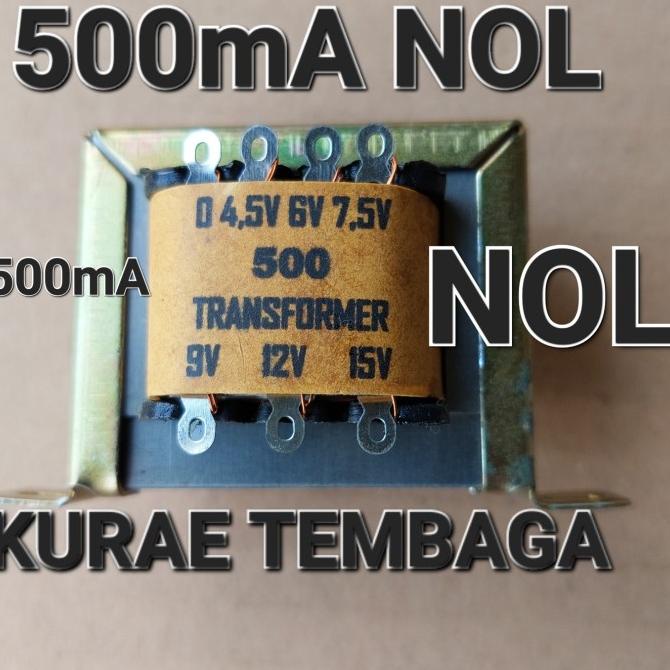 500Ma Zero Travo Transformer 500Ma 0.5A 4V5 4.5V 6V 7V5 7.5V 9V 12V 15V
