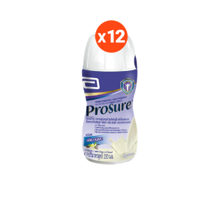 [หมดอายุ 10/65] Prosure โปรชัวร์ ชนิดน้ำ วานิลลา 220 มล. 12 ขวด Prosure Liquid Vanilla 220ml x 12 สำหรับผู้ป่วยมะเร็ง
