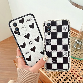 New Silicone Casing for VIVO V23 V23e 5G 2022 เคสโทรศัพท Hot Sale Checkerboard Fun Phone Case Phone Protective Soft Back Cover