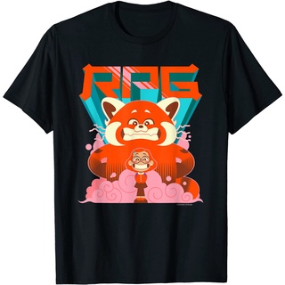 ผ้าฝ้ายคอกลมเสื้อยืด พิมพ์ลาย Disney and Pixars Turning Red RPG Red Panda Girl Mei สําหรับผู้หญิงfrom S-4XL