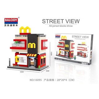 BALODY Street View No. 16095 ตัวต่อนาโนชุดร้านอาหาร จำนวน 1185 Pcs.