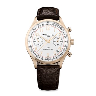 William L. นาฬิกาผู้ชาย ประเทศฝรั่งเศส  รุ่น WLOR01BCORBM 40mm นาฬิกาข้อมือผู้ชาย สายหนัง