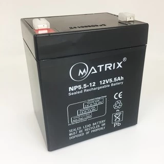 Battery Ups 12V 5.5Ah แบตเตอรี่ยูพีเอส แบตเตอรี่เครื่องสำรองไฟแบบแห้ง 12V 5.5Ah Matrix
