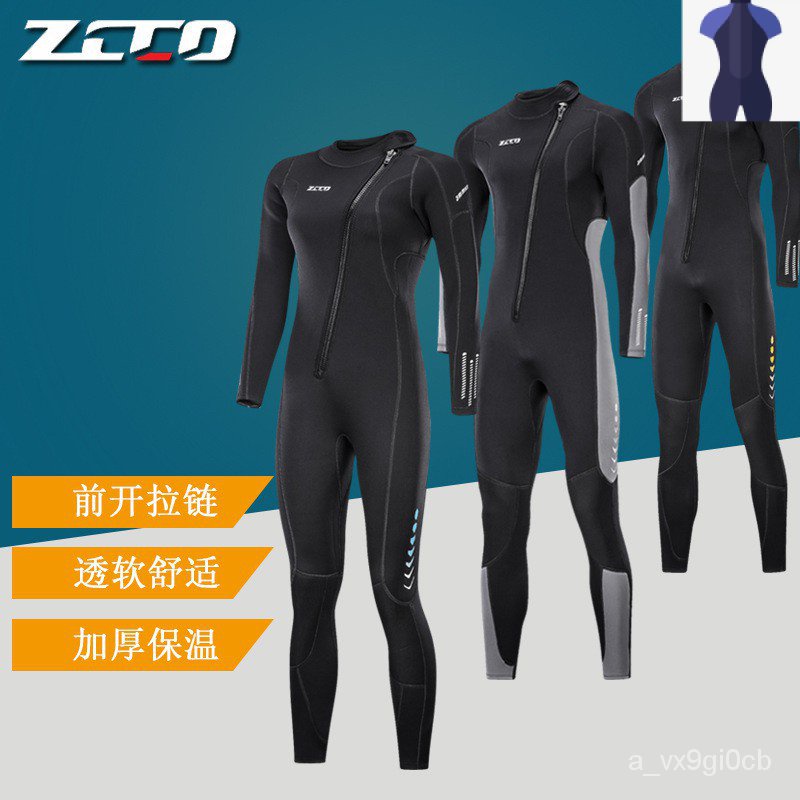 ZCCO 3 มม Neoprene ชุดว่ายน้ำชุดว่ายน้ำสำหรับผู้ชาย ชุดดำน้ำชุดเล่นกระดานโต้คลื่น Wetsuit swimming s