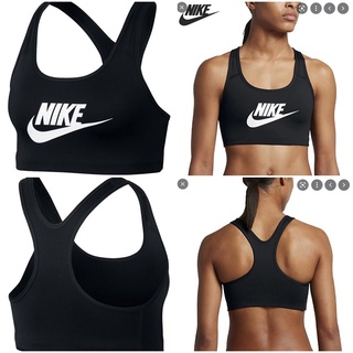 สปอร์ตบราผู้หญิง AS Nike Swoosh Futura Bra รุ่น 899371-010 สีดำ ไซส์ S อก33 34 แห้งไว  พร้อมแพ็คเก็จเดิมมือสองจากเจ้าของ