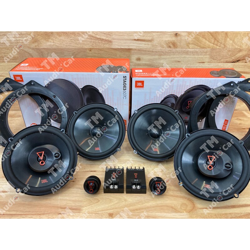 ฐานรองลำโพงตรงรุ่น TOYOTA + ลำโพง 6.5” แยกชิ้น JBL STAGE3 607C + แกนร่วม JBL STAGE3 637F จำนวน 2คู่