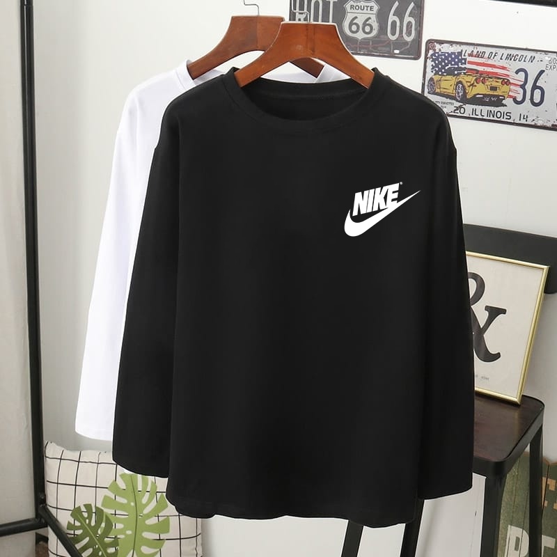 Baju mantap nike กีฬาเสื้อยืด lengan panjang ผ้าฝ้ายมุสลิมผู้หญิงผู้ชายแขนยาว tshirt ผู้หญิงผู้ชาย 3