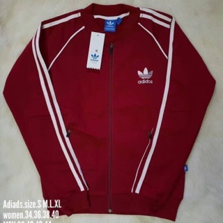 Adidas Jacket สีแดงเลือดหมู ไซส์M **ส่งฟรีems