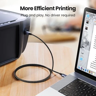 UGREEN สายเครื่องพิมพ์ USB USB Type B ชายกับชาย USB 3.0 2.0 สําหรับ Canon Epson HP ZJiang ป้ายเครื่องพิมพ์ DAC เครื่องพิมพ์