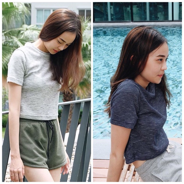 ขาย 2 ตัว 300.-  เสื้อครอป ketch.apparels 2 สี ตามรูป sz.M อก 32-38 ยาว 17 นิ้ว