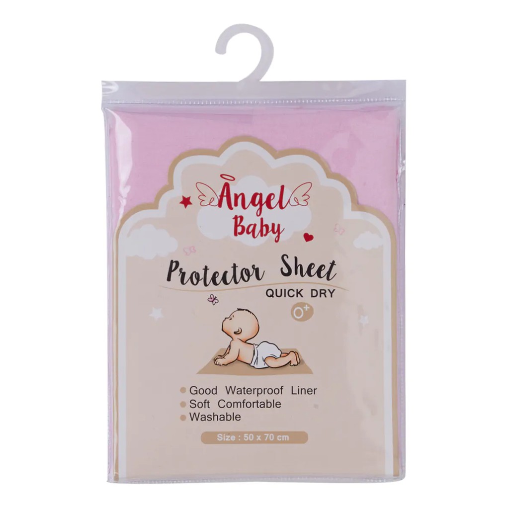 Angel Baby ผ้ารองกันเปื้อน ขนาด 50 x 70 ซม. สีชมพู ฟูก แผ่นปูที่นอน อุปกรณ์เครื่องนอน ผลิตภัณฑ์จำเป็นสำหรับเด็ก เด็ก ของ